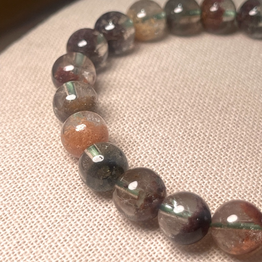 High Quality FOUR Season Garden Quartz Gemstone Crystal Bracelet 9mm